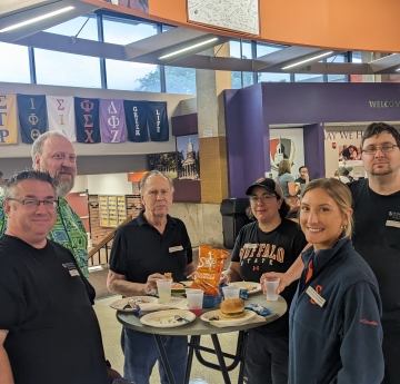 Professional staff enjoying lunch at Summerfest