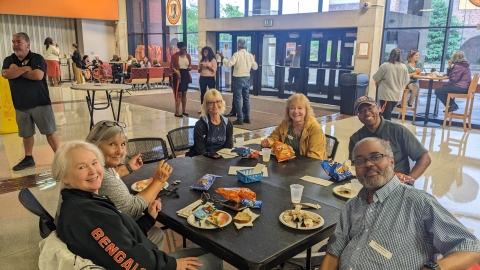 Professional staff enjoying lunch at Summerfest